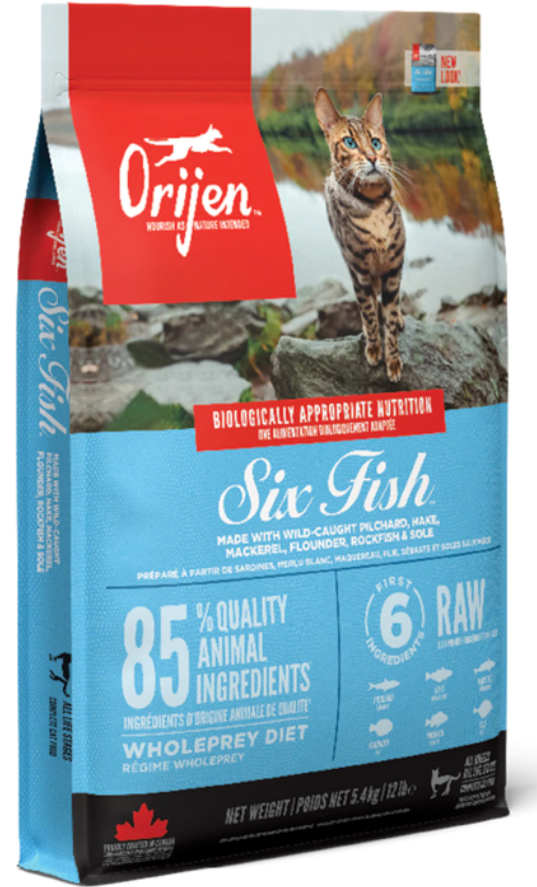 Сухой корм для кошек всех пород Orijen 6 Fish Cat&Kitten с рыбой 5,4 кг (o28154) (64992281540)
