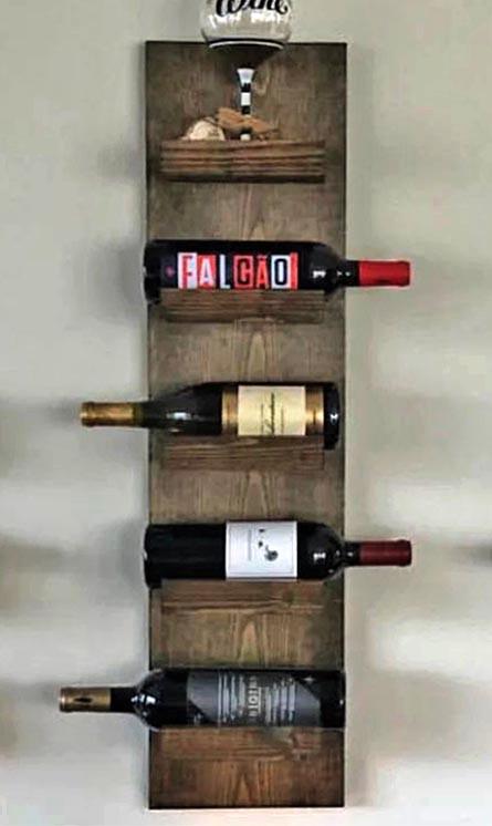 Полка для вина настенная из дерева Наташири 5 Сепия (ПНК-517308)