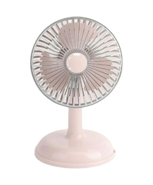 Вентилятор настільний портативний Simple desktop fan з роботою від USB Рожевий (KD197)