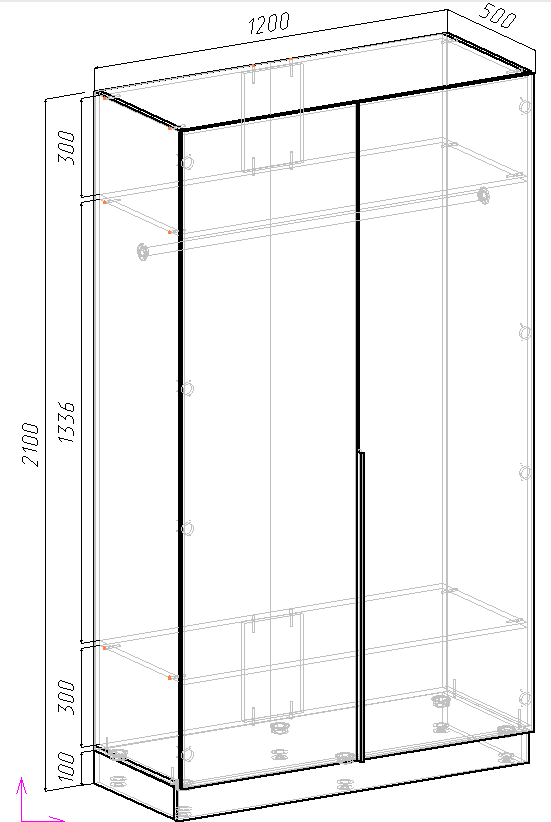 Шкаф распашной Viant Сити С5 1200х500х2100 мм Антрацит - фото 3