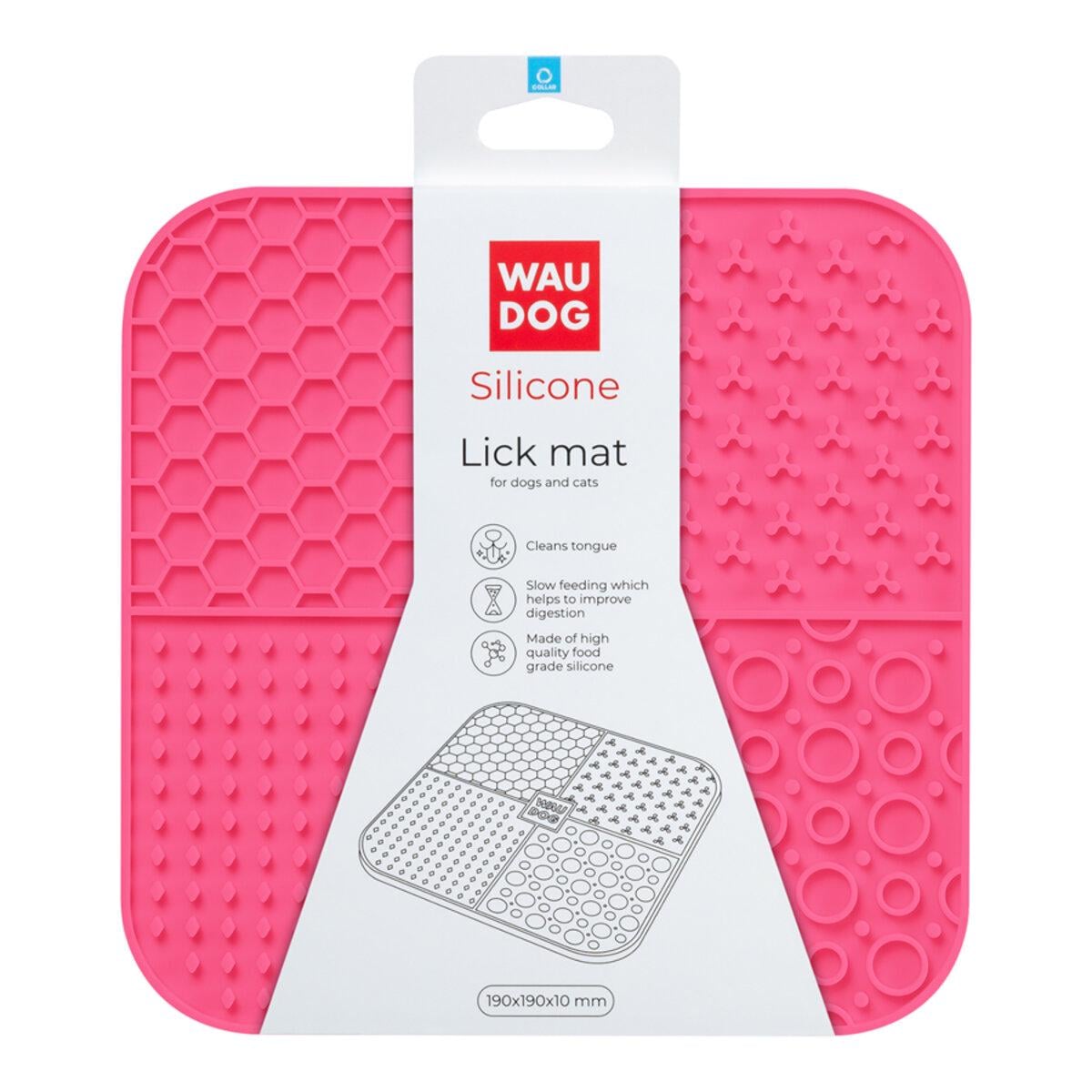 Коврик для слизывания WAUDOG Silicone 190х190х10 мм Розовый
