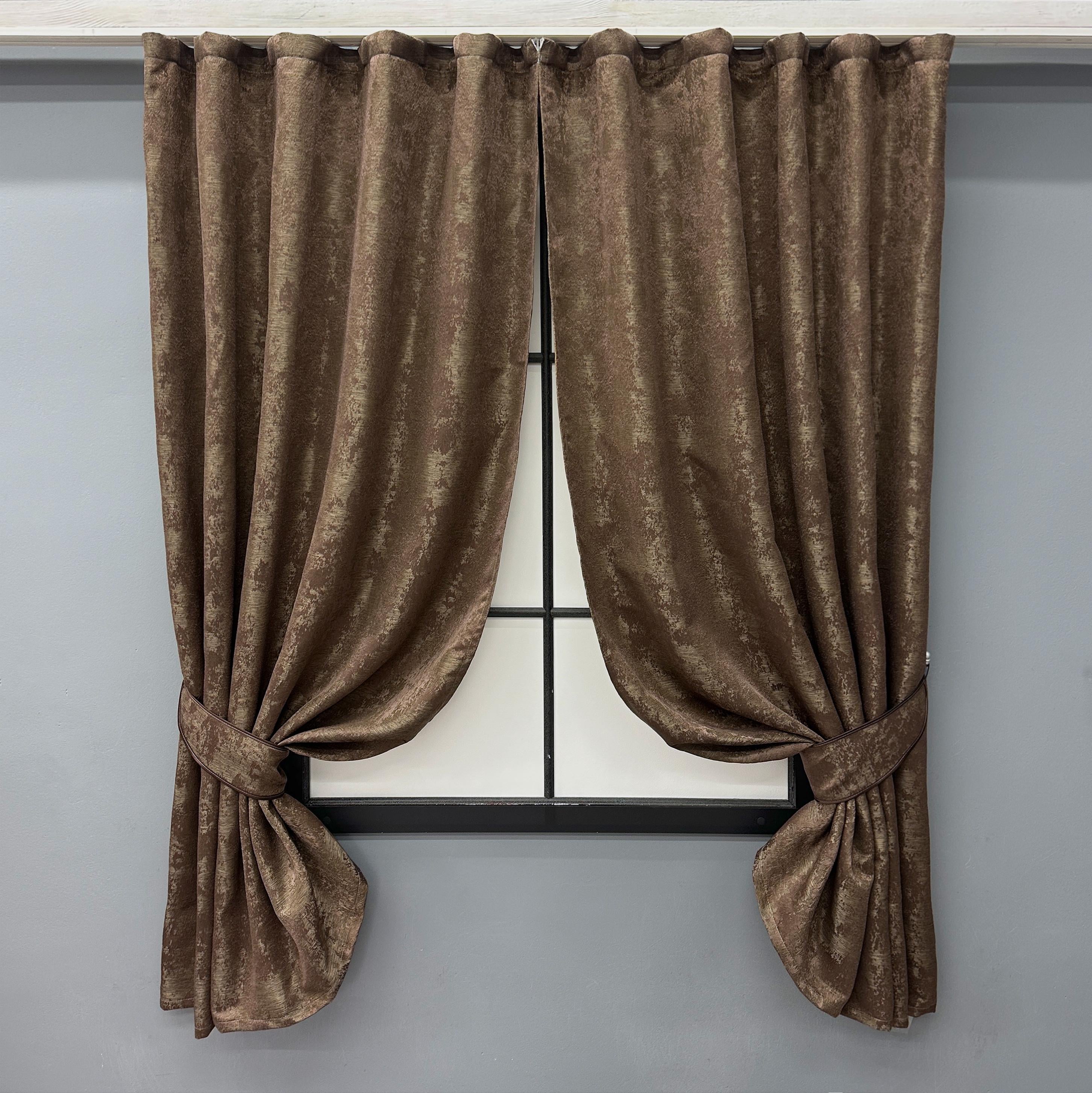 Комплект коротких штор VR-Textil Sultan XO № 1557ш жаккард 130х170 см 2 шт. Коричневый (35-0348)