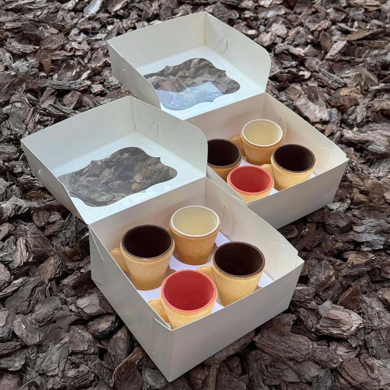 Подарочный набор 8 шт. съедобных чашек на Новый год/Рождество/Николая печенье/шоколад для горячих напитков (Е500132)