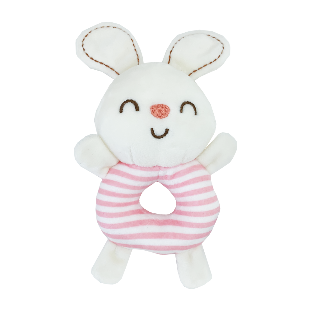 Игрушка-пищалка кольцо Заяц в полоску (362)