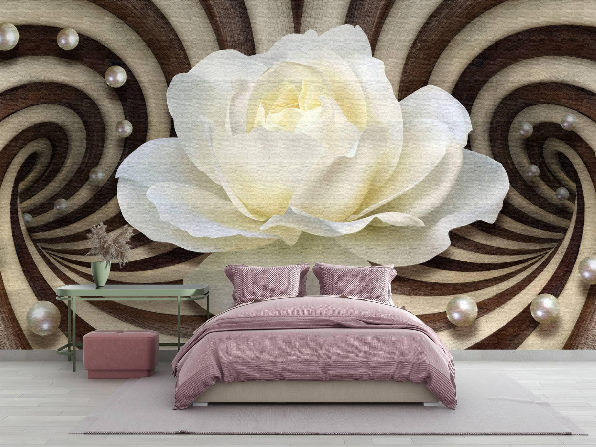 Фотообои флизелиновые Styleo Print-walls Роза в жемчугах 0414 400х250 см (Pw-0414/4)
