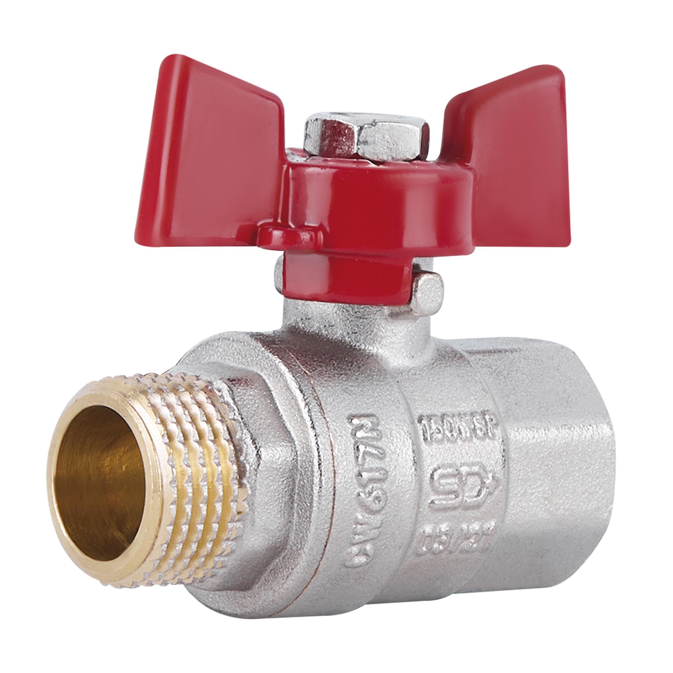 Кран шаровой для воды SD Plus 1/2" ВН бабочка (SD607NW15PN40)