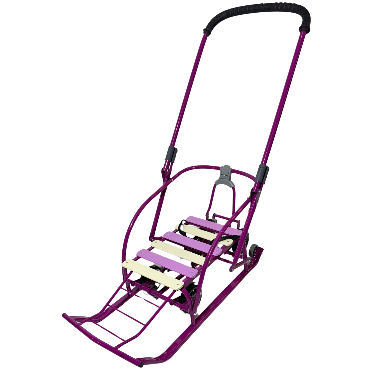 Санки-трансформер дитячі з колесами Мрія LUX 2026 Фуксія