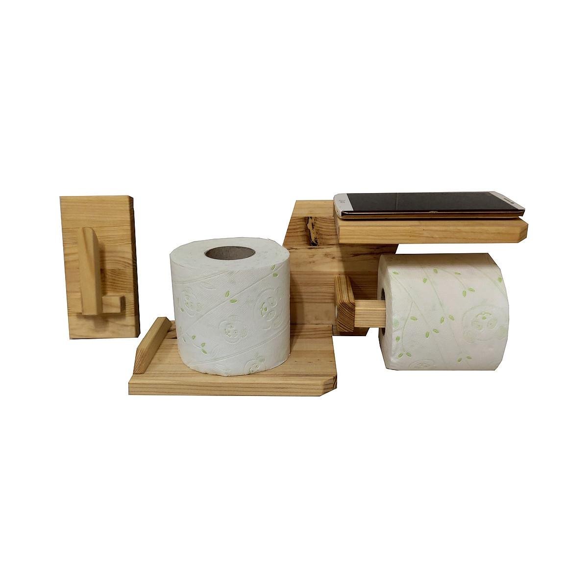 Держатель для туалетной бумаги с полочкой деревянная (2088465289) - фото 4 Держатель для туалетной бумаги с полочкой деревянная (2088465289) - фото 4