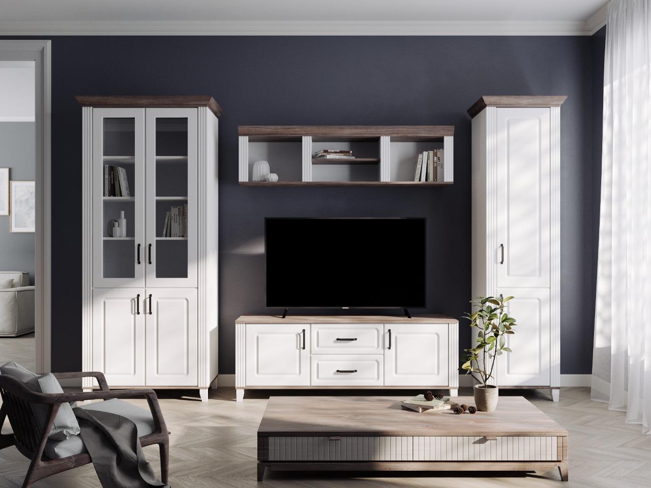 Стенка для гостиной комплект Gerbor Канди ДСП/МДФ Белый альпийский/Дуб стерлинг/Белый матовый (8005627) Стенка для гостиной комплект Gerbor Канди ДСП/МДФ Белый альпийский/Дуб стерлинг/Белый матовый (8005627)