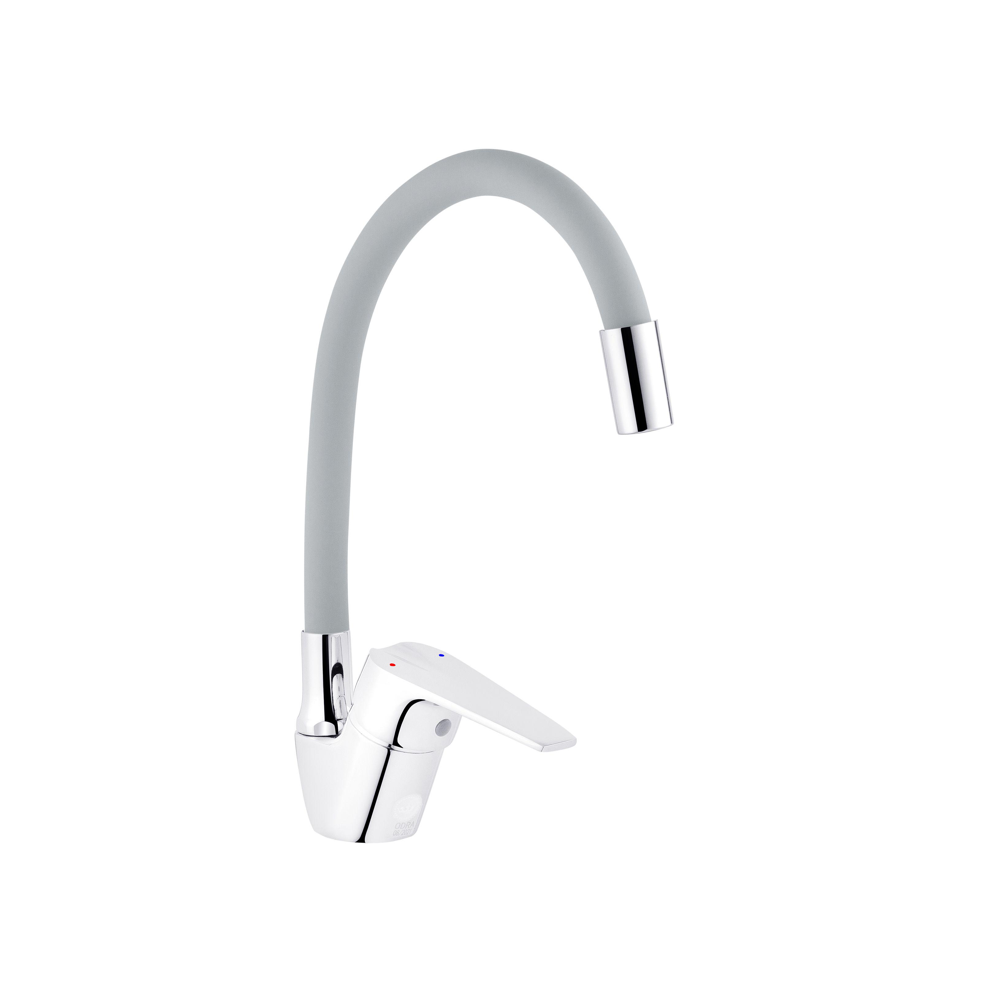 Смеситель для кухни KRONER Odra-C032GRA CV023772 с гибким изливом Серый (136012)