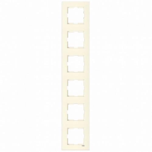 Рамка шестиместная вертикальная Viko Karre Кремовый (00000012443)