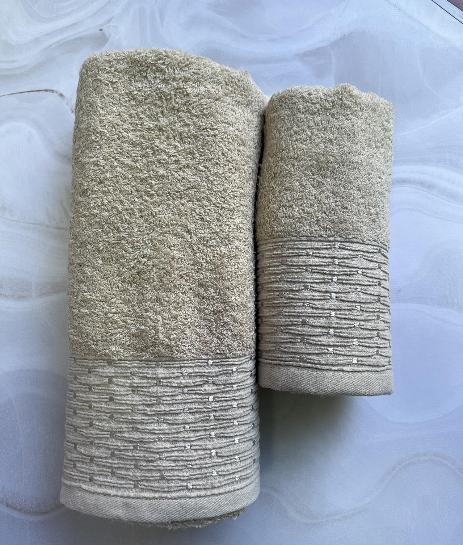 Набір рушників банне та для обличчя 70х40 см/50х90 см 2 шт. Бежевий (mame2v1nokta-bej) - фото 4 Набір рушників банне та для обличчя 70х40 см/50х90 см 2 шт. Бежевий (mame2v1nokta-bej) - фото 4