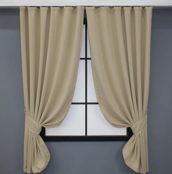 Шторы Midnight блэкаут 1,4х1,7 м 2 шт. Кремовый (1222ш)