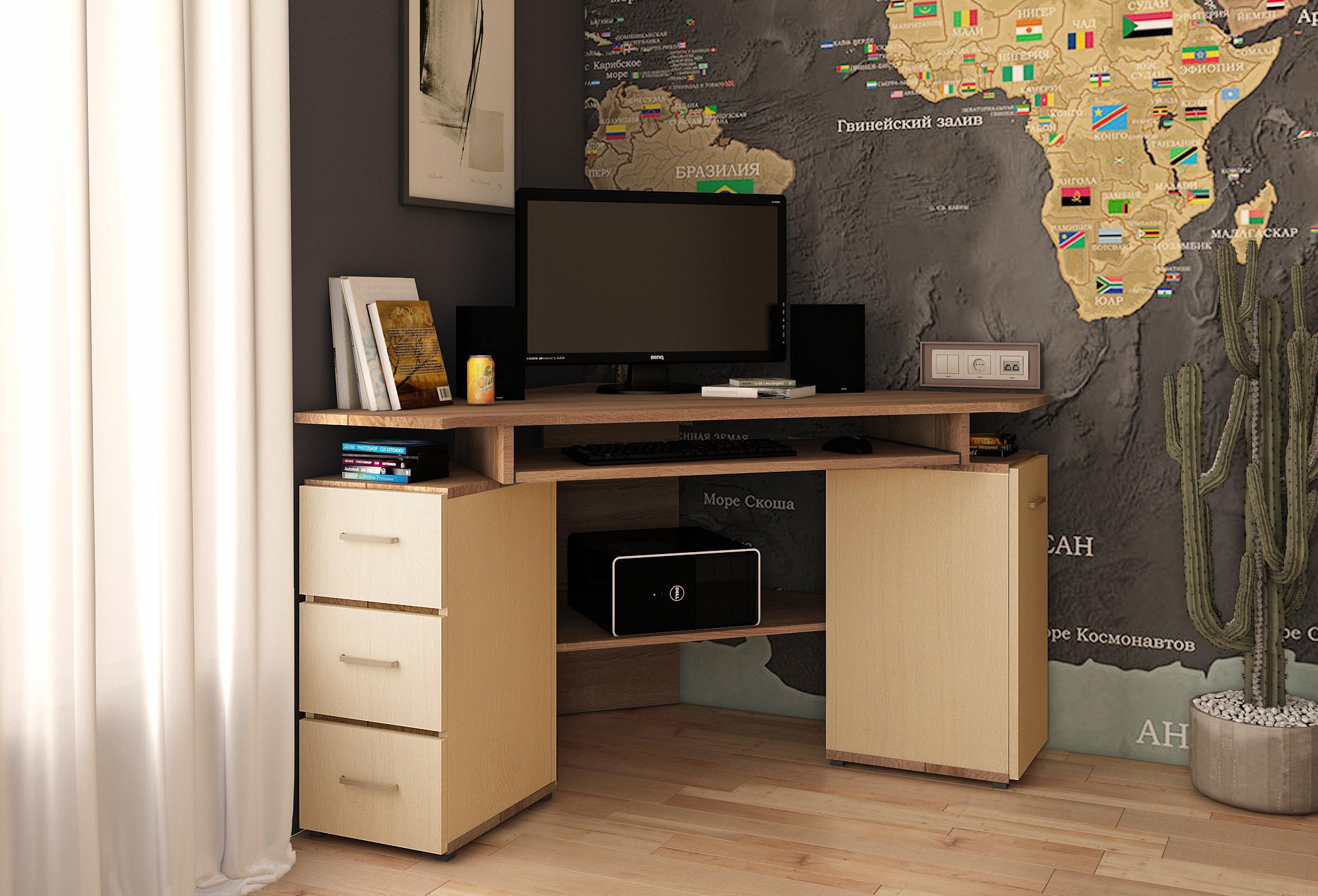 Компьютерный стол Летро Пиксель угловой 110x110 см - фото 2