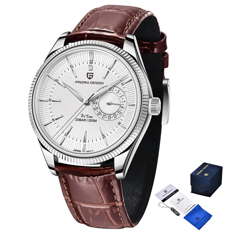 Наручний годинник Pagani Design PD-1689 Silver/White/Brown