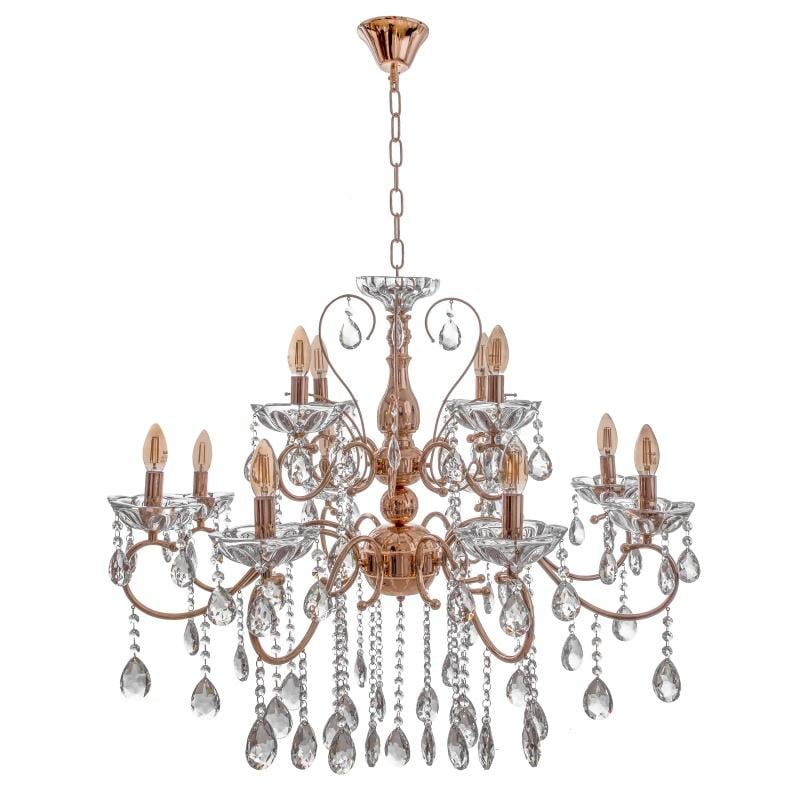 Люстра свеча подвесная хрустальная классическая Brille BCL-669S/12 E14 FGD