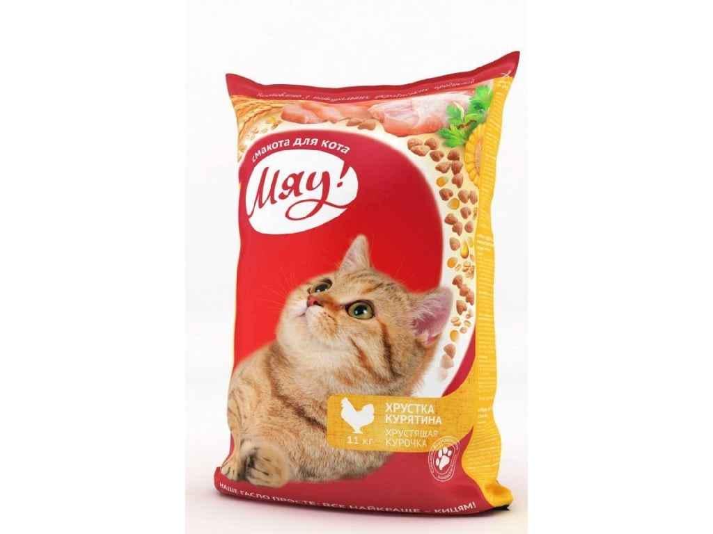 Корм для дорослих котів Мяу Повнораціонний/Курка сухий 11 кг (373)