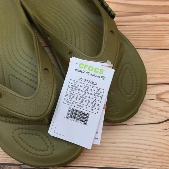 В'єтнамки чоловічі Crocs All-Terrain Flip Aloe р. 43-44 Оливковий (15127) - фото 15