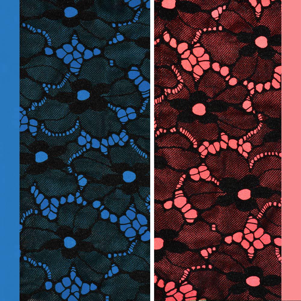 Ткань кружевное полотно стрейч цветы ширина 140 см Черный (11142.044) - фото 2 Ткань кружевное полотно стрейч цветы ширина 140 см Черный (11142.044) - фото 2