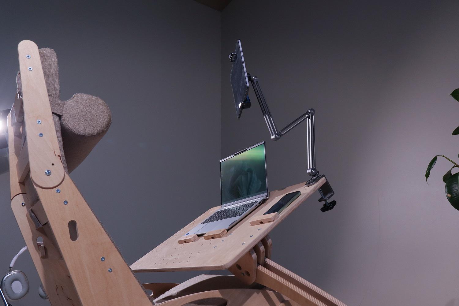 Стіл комп'ютерний трансформер ТО-17 для роботи напів-лежачи та лежачи Натуральний - фото 14 Стіл комп'ютерний трансформер ТО-17 для роботи напів-лежачи та лежачи Натуральний - фото 14