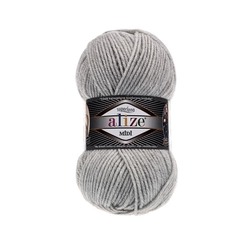 Пряжа Alize Superlana Midi 208 Светло-серый меланж