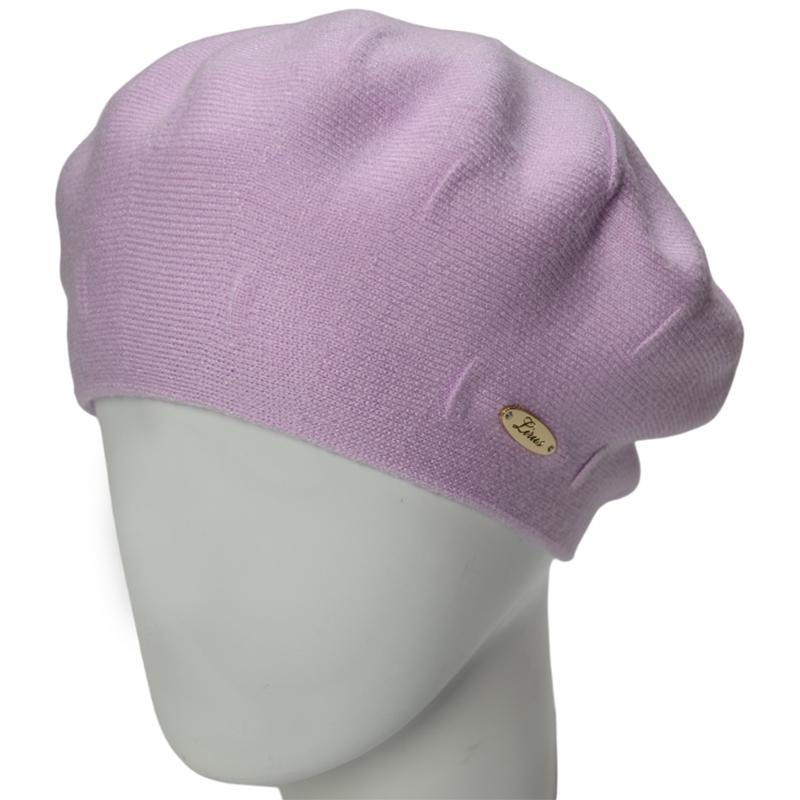 Берет двойной женский из вискозы Lirus Дейзи one size Фиалка