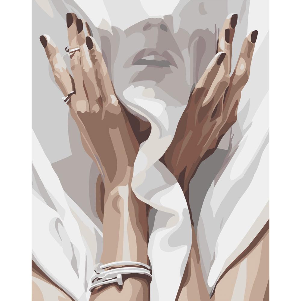 Картина по номерам Strateg Премиум Через вуаль 40х50 см (DY276)