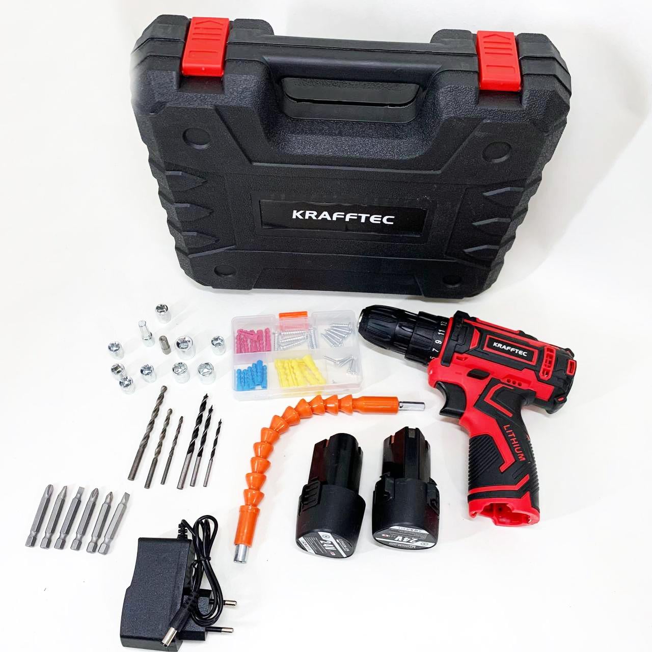 Шуруповерт акумуляторний із насадками KRAFFTEC 24V (13354843)