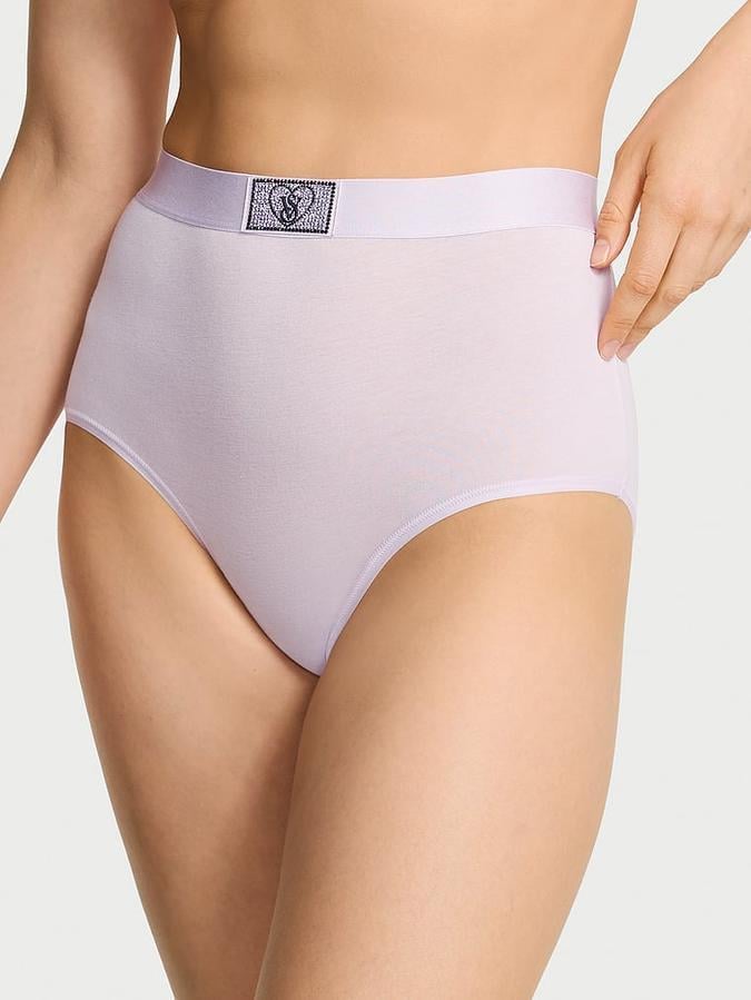 Трусики женские Victoria's Secret Logo Cotton Heart Shine Patch Modern Brief XXL Сиреневый (2995270683)