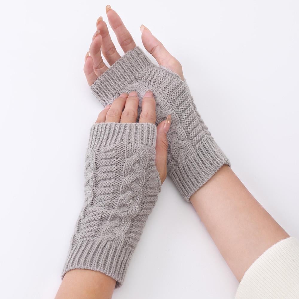 Митенки вязаные One size Светло-серый (2327) - фото 2