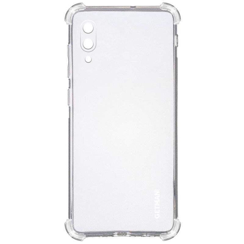 Протиударний TPU чохол GETMAN Ease logo посилені кути Full Camera для Samsung Galaxy A02 Безбарвний (прозорий)