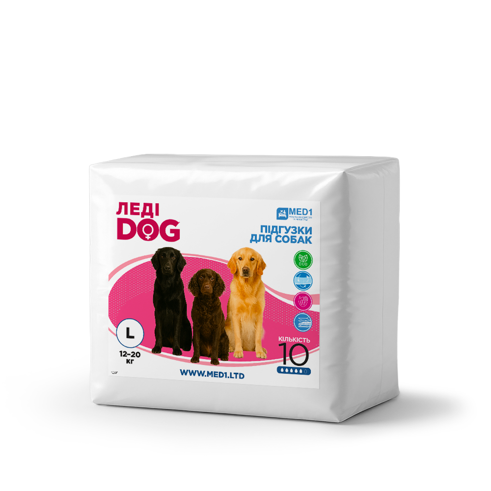 Підгузки для собак Леді Дог L 10 шт. (MED1-LD-L)
