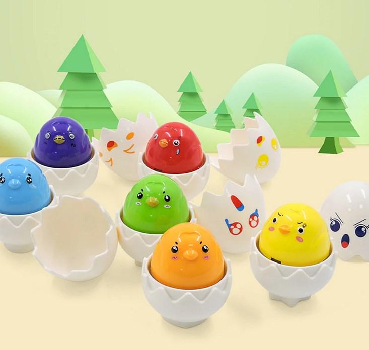 Іграшка розвиваюча Монтессорі Геометричні яйця для дрібної моторики/пам'яті (1584) - фото 5