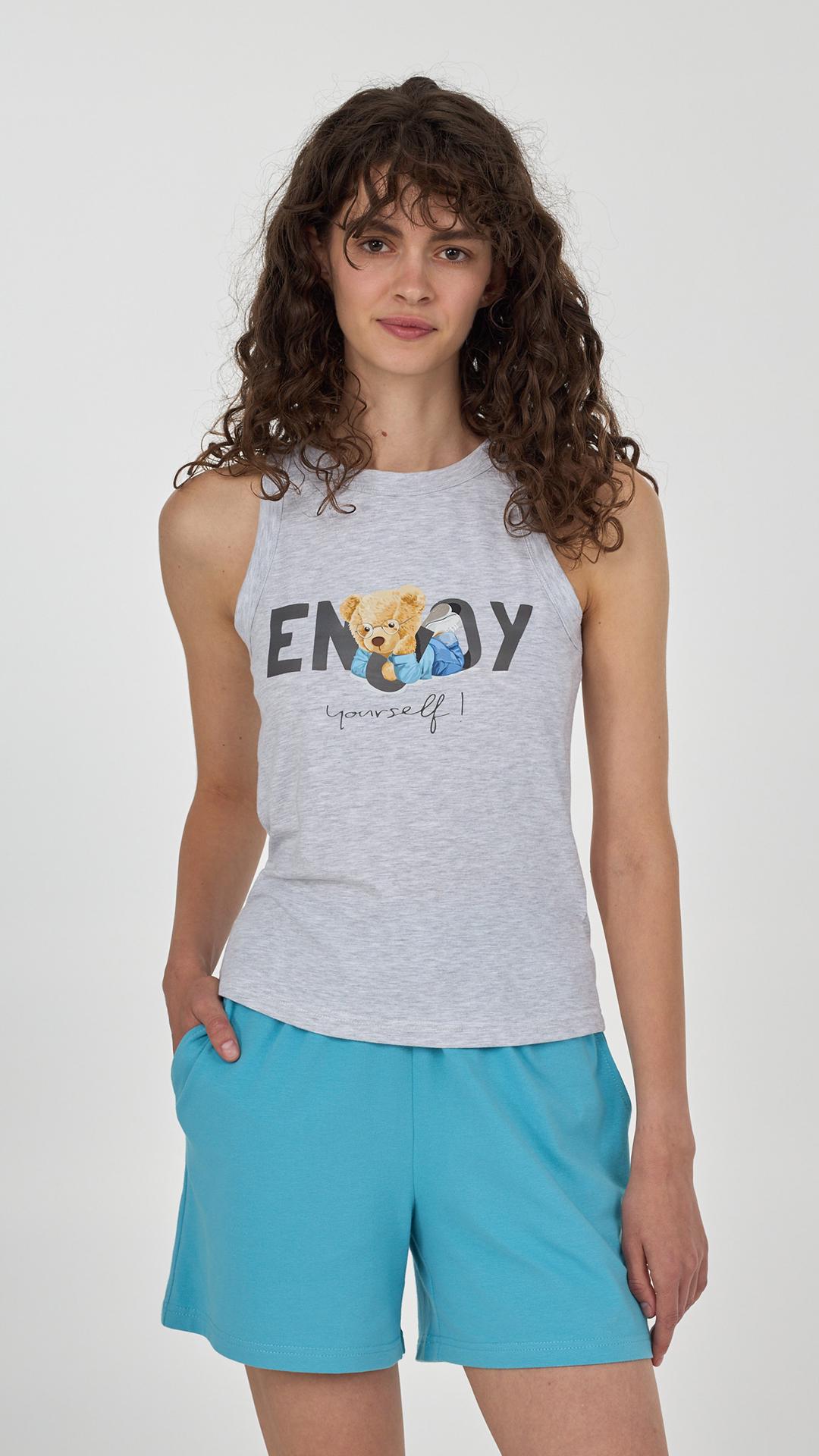 Пижама женская Ellen Enjoy lpk 4570/42/01 S Серо-голубой