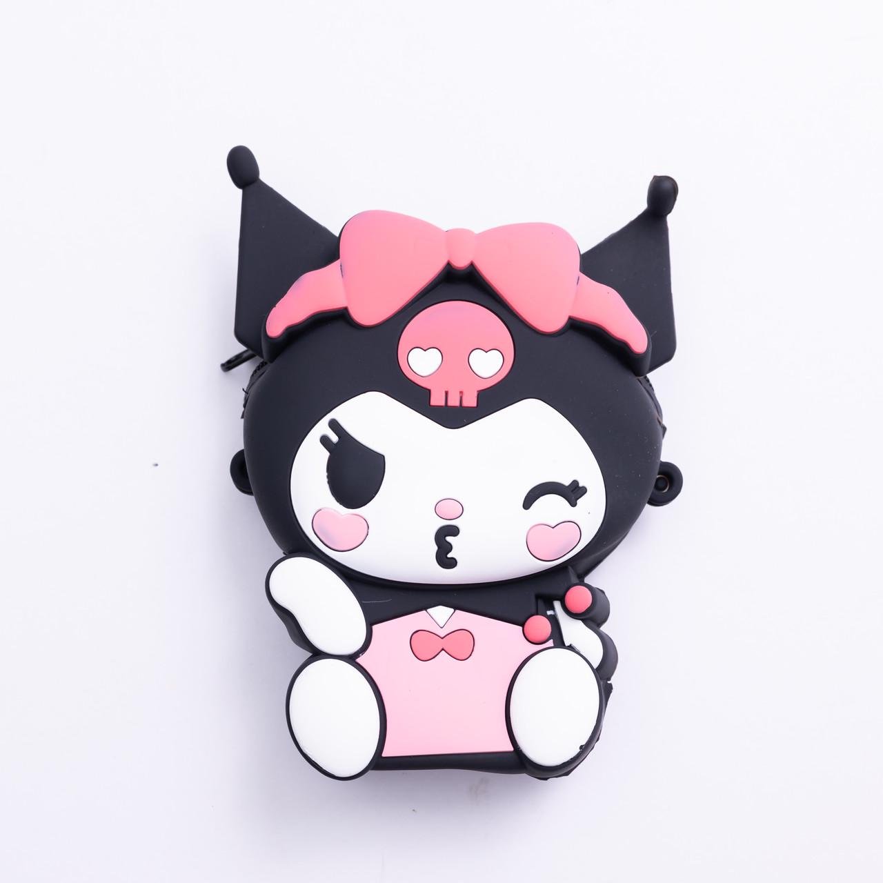 Дитяча сумочка Kuromi силіконова на блискавці 15х10х3 см Чорний (HP-55-6B) - фото 2