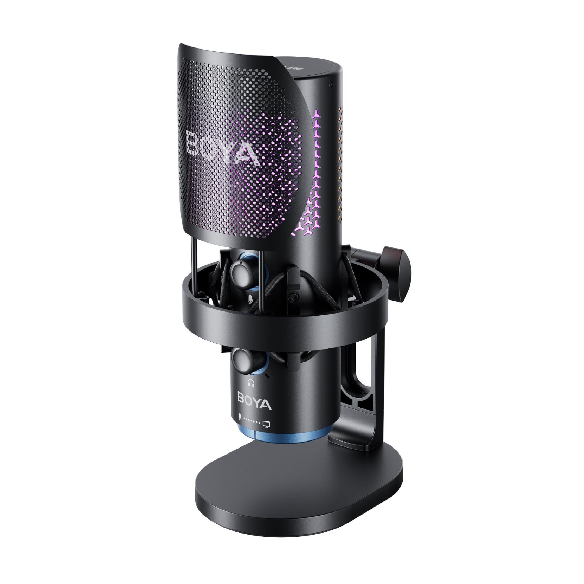 Мікрофон Boya K5 для блогерів бездротовий/дротовий з RGB підсвіткою для стор.імів та подкастів (51005)