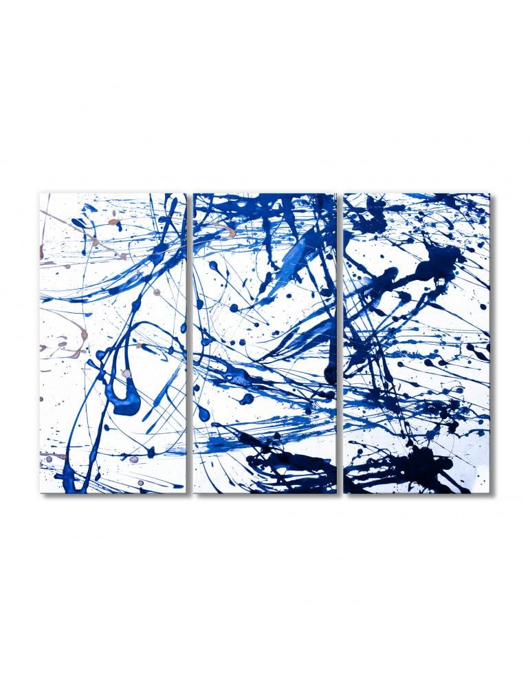 Картина модульная 3 модуля Синие брызги 80x120 см