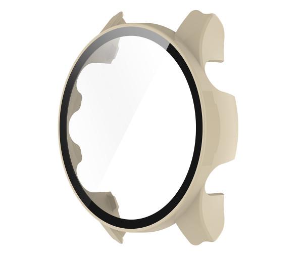 Чехол с защитным стеклом Protective Cover with Glass для Garmin Forerunner 955 Кремовый