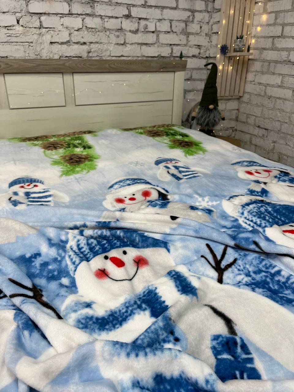 Плед теплый Новогодний плюшевый флисовый 200х215 см Синий (2354905847) - фото 9 Плед теплый Новогодний плюшевый флисовый 200х215 см Синий (2354905847) - фото 9