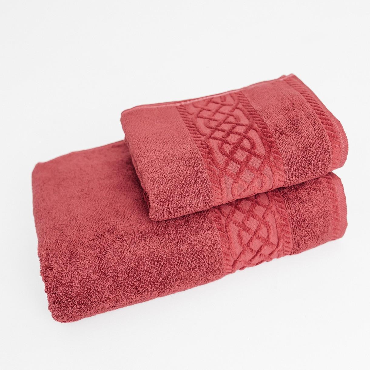 Набір рушників махрових LeLIT 50х90/70х140 см Червоний (8061)
