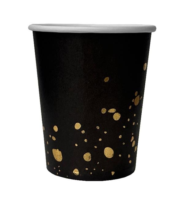 Стаканы бумажные Золотые капли 10 шт. 200 мл Черный (10716)