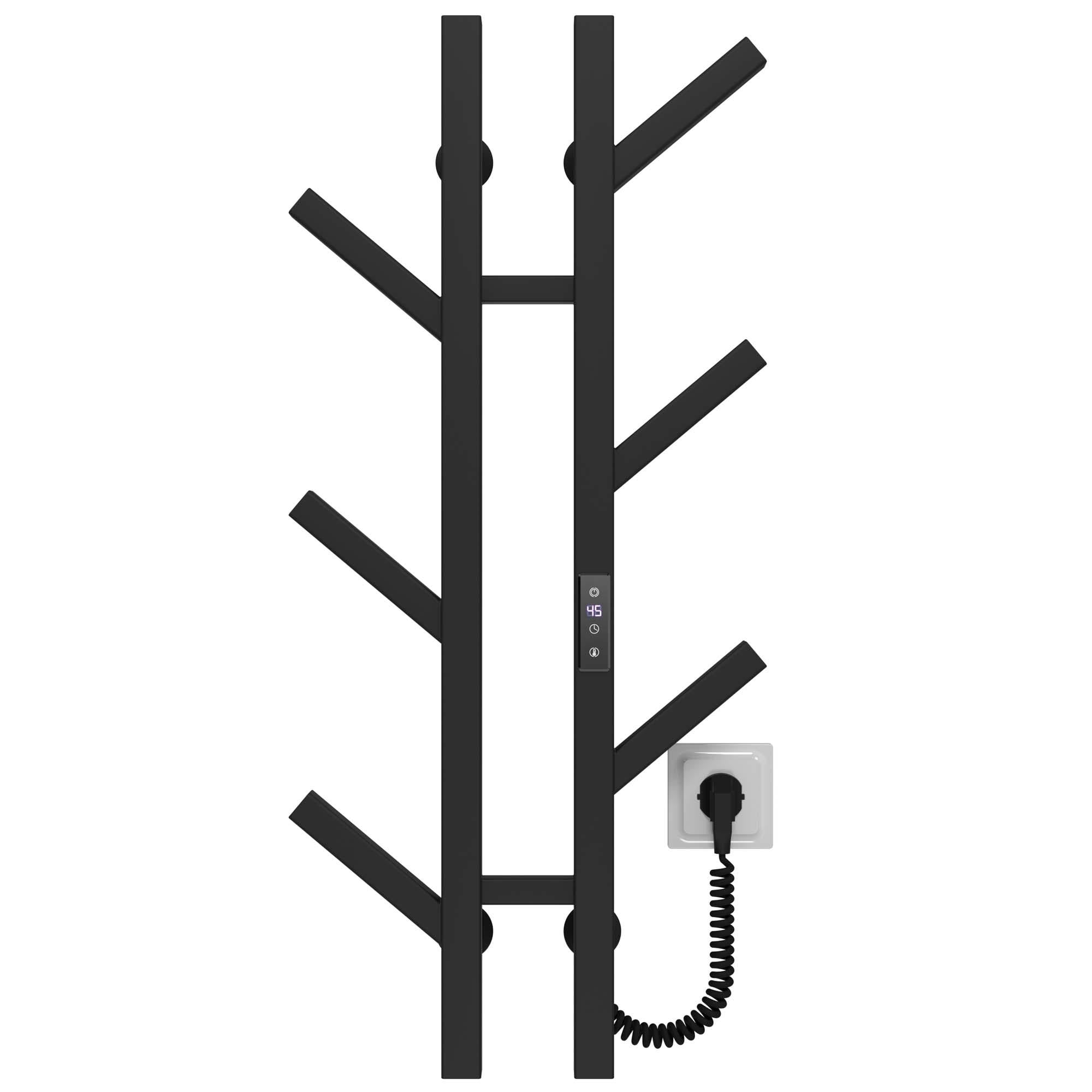 Полотенцесушитель электрический Deffi Sakura П6 JD04 правое подключение нержавеющая сталь 100х800 мм Черный (A.SR.80.10.6.EBR2)