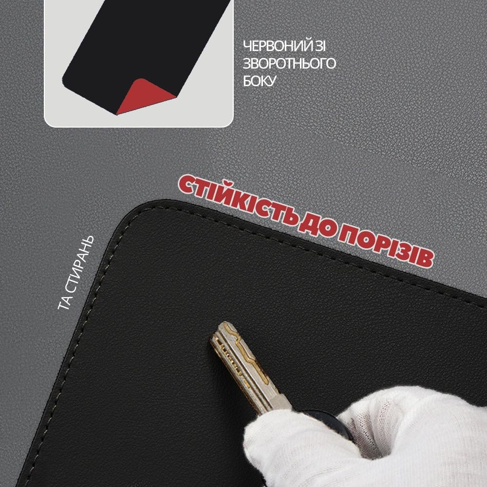 Подкладка-коврик кожаная для ноутбука на компьютерный стол Черный/Красный (23949433) - фото 3 Подкладка-коврик кожаная для ноутбука на компьютерный стол Черный/Красный (23949433) - фото 3