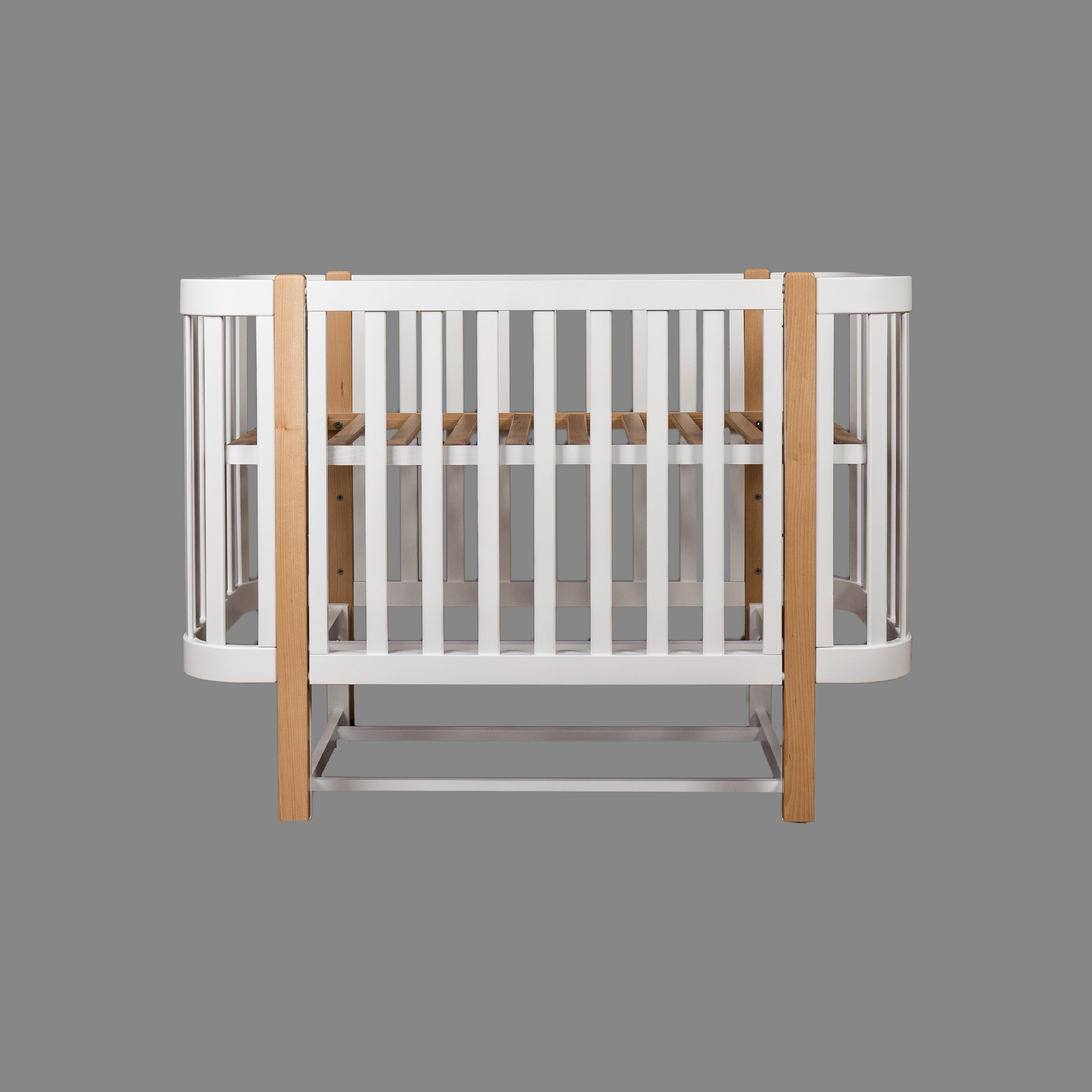 Дитяче ліжечко Dominanta Мілано з маятником та опускною боковиною Білий з натуральним (ЛД 7 БН_01) - фото 4 Дитяче ліжечко Dominanta Мілано з маятником та опускною боковиною Білий з натуральним (ЛД 7 БН_01) - фото 4