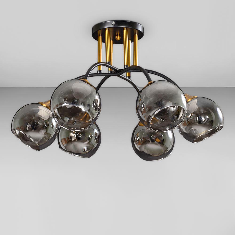 Люстра потолочная Light House DX-18867-6 BK/DGD 570х570х350 мм Черный/Золотой/Стальной Люстра потолочная Light House DX-18867-6 BK/DGD 570х570х350 мм Черный/Золотой/Стальной