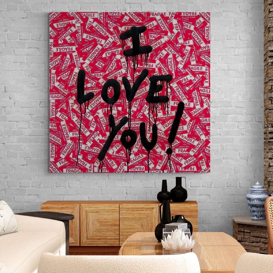 Картина на холсте HolstPrint I love you 70х70 см