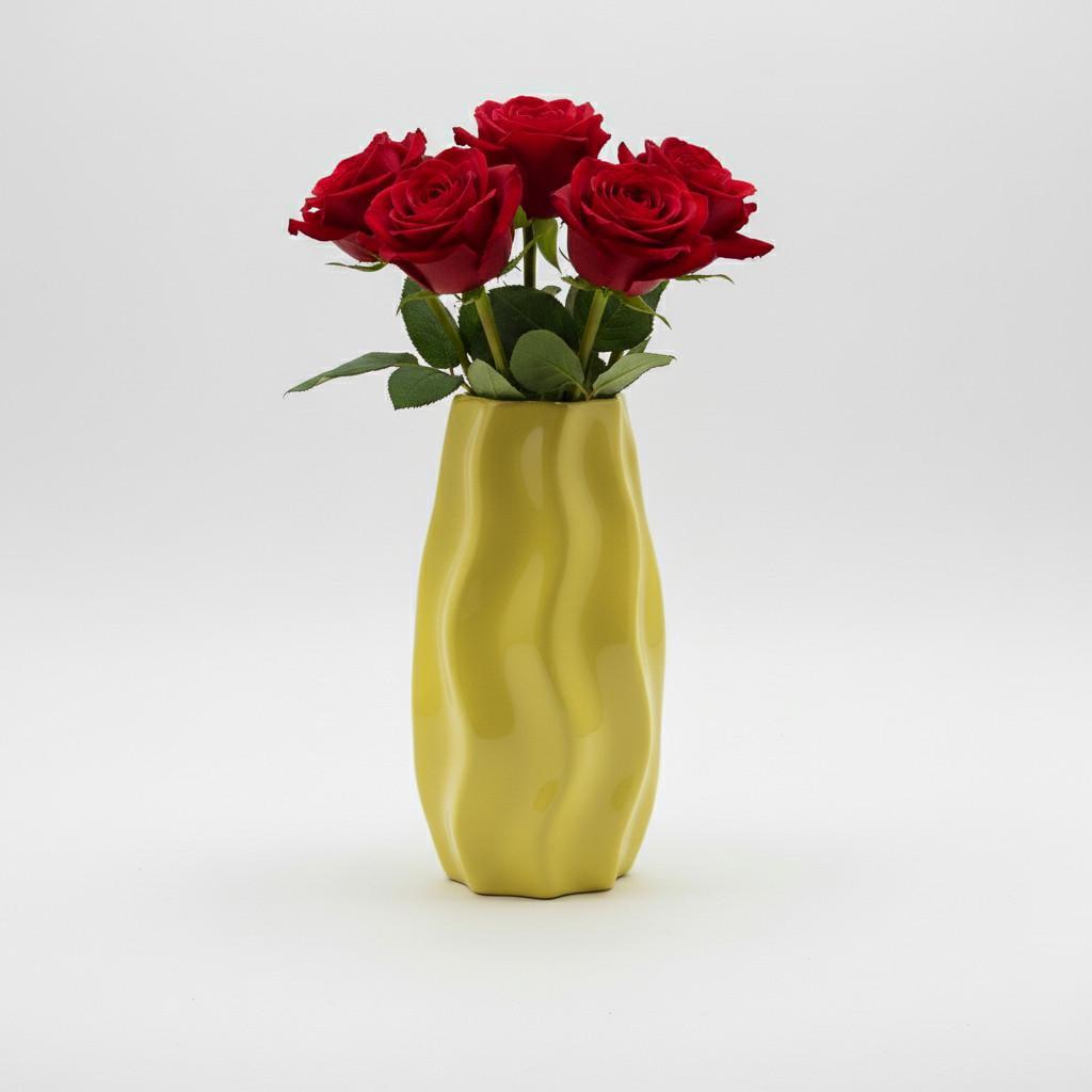 Ваза Nana ceramics для цветов Грейс 21 см Желтый (9007) Ваза Nana ceramics для цветов Грейс 21 см Желтый (9007)