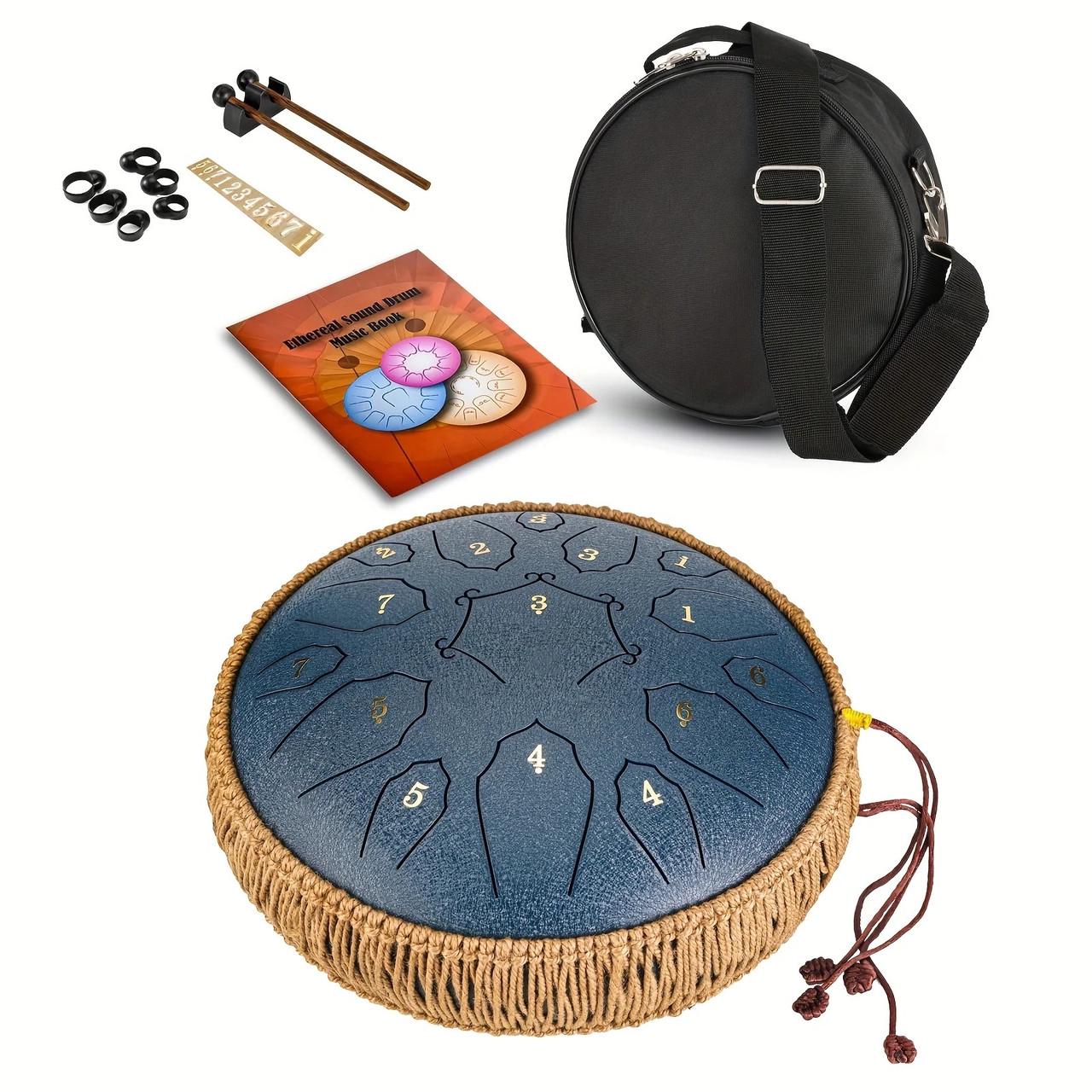 Глюкофон Tongue Drum на 15 нот с сумкой и аксессуарами 30,5 см Navy Blue (2486589217) Глюкофон Tongue Drum на 15 нот с сумкой и аксессуарами 30,5 см Navy Blue (2486589217)