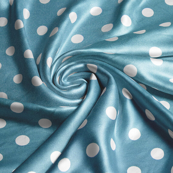 Тканина атлас-шовк стрейч IDEIA Горошок 1,5 м Морська хвиля (2200004220017)