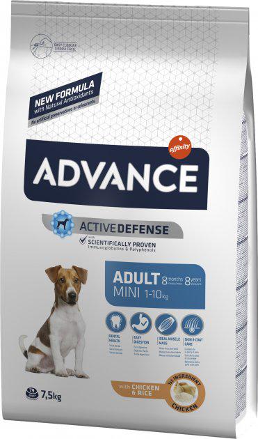 Корм сухой для собак Advance Dog mini Chicken & Rice 7,5 кг (923679)